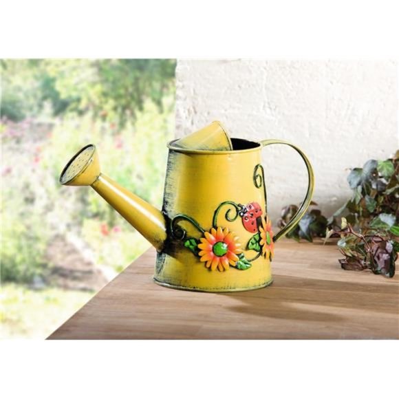 1 Liter Decorative Metal Sunflower & Ladybug Watering Can (4 Cups | 32 OZ) - Picture 1 of 7